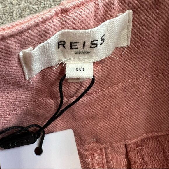 NEW Reiss pink washed mid rise denim shorts size 10 - Picture 4 of 9